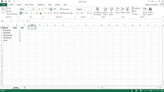 EXCEL 2-dars. Jadval va grafik tuzish смотреть онлайн