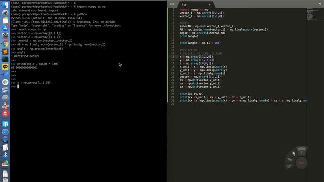 Python에서 두 벡터 사이 각도 구하거나 좌표축 변환하기 смотреть онлайн