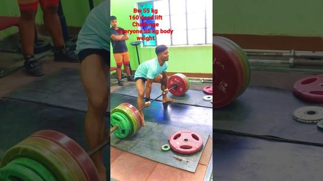 Dead lift 160 kg Everyone 55 kg body weight challenge ???? смотреть онлайн