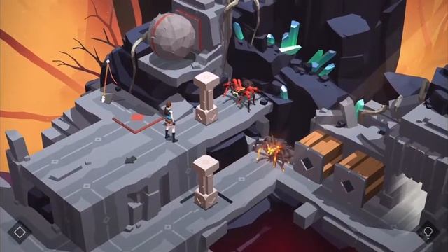 Lara Croft GO прохождение - огненная пещера #1