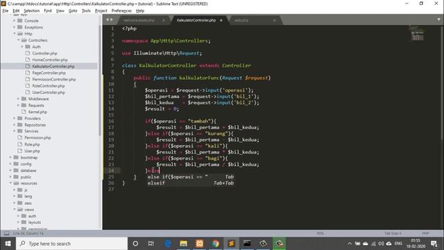 Membuat Aplikasi Kalkulator Dengan PHP LARAVEL - Menampilkan Hasil Dengan Alert Bootstrap #4 смотреть онлайн