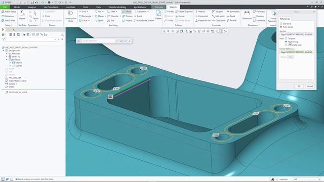 Modernized Project/Offset Tools in Sketcher | Creo 9 смотреть онлайн