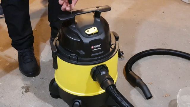 Parkside PNTS 1300 F5 dry/wet cleaning vacuum cleaner unboxing and test (Lidl 39€) смотреть онлайн