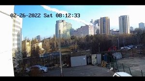 Пуск и попадание ракеты ПВО в жилой дом в Киеве. 26.02.2022