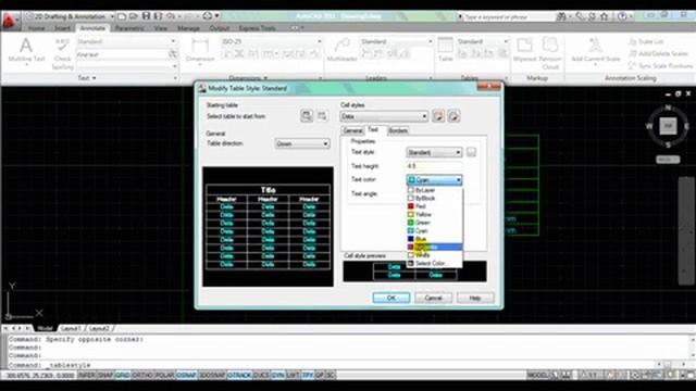 Change Text Color for Table in AutoCAD смотреть онлайн