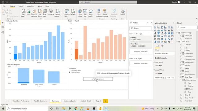 Power BI Drill Through Conditional Button To Another Page Advance Business Intelligence Training смотреть онлайн