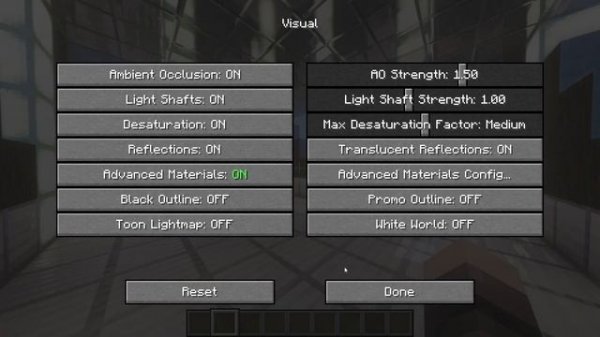 How to Disable Motion Blur Effects and Enable Reflections in Minecraft Shaders (BSL + UnityPBR)