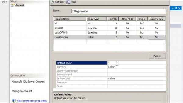 Creating a SQLServer Compact Database