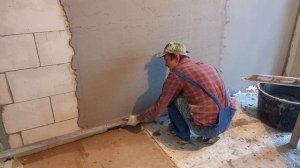 Процесс штукатурки стен Ротбандом. Часть 3. Процесс нанесения гипсовой штукатурки своими руками.