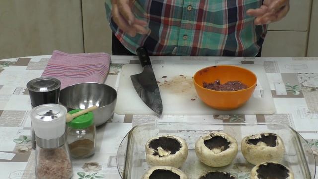 Шампиньоны фаршированные куриной печенью/ Champignons With Chicken Liver