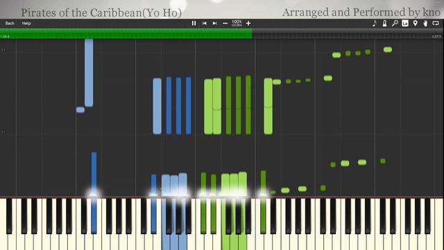 Pirates Of The Caribbean - Yo Ho (Disneyland) Tutorial Piano Covered by kno смотреть онлайн
