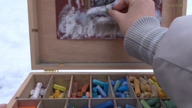 ❄️Рисую в зимнем парке, бубним о своем☃️ Сухая пастель на наждачке? Pastel смотреть онлайн