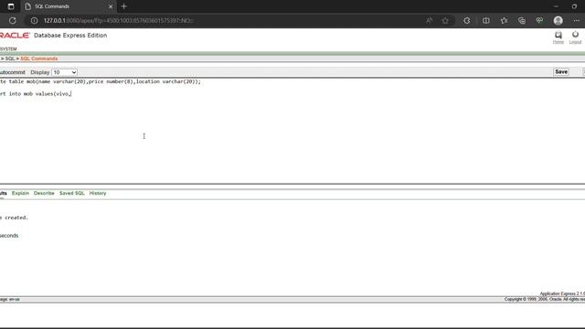 basic SQL commands create, insert, select queries in oracle смотреть онлайн