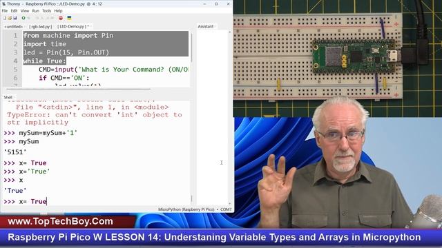 Raspberry Pi Pico W LESSON 14: Understanding Variable Types and Arrays in Micropython смотреть онлайн