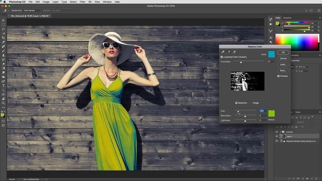 Recolour to a specific colour including HSL or Hex in Photoshop смотреть онлайн