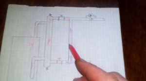 Схема обвязки твердотопливного котла самотёчной системы отопления с подмесом.