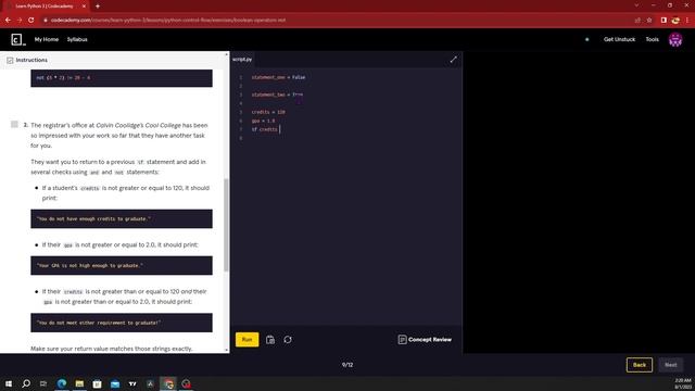 python basic Boolean Operators: not смотреть онлайн