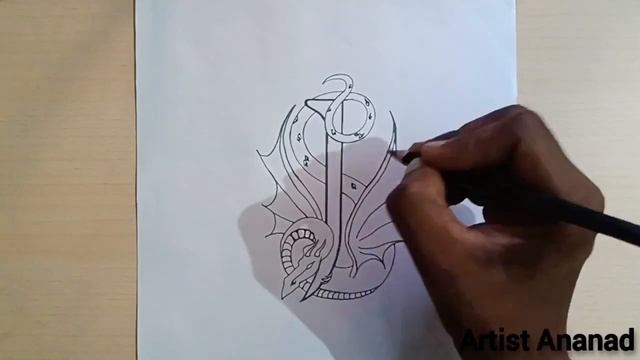 How to draw dragon ? drawing. || dragon tattoo drawing. смотреть онлайн