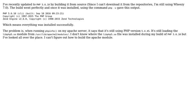 Raspberry Pi: Apache2 using older PHP version than what was installed смотреть онлайн