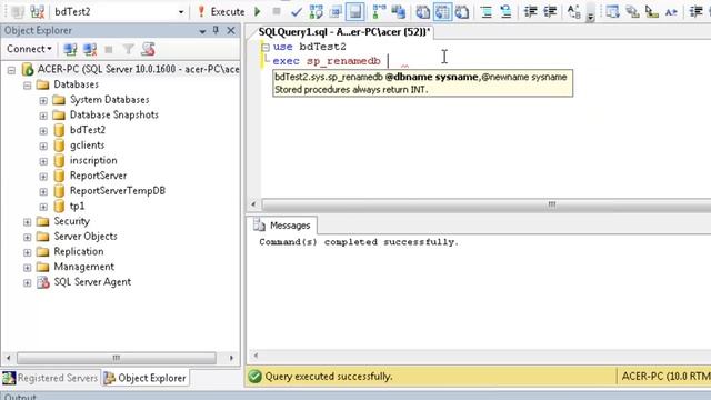 Renommer une BD,Table dans SQL Server 2008 смотреть онлайн