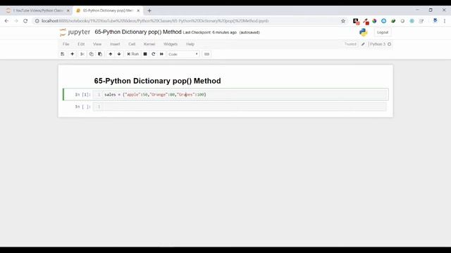65-Python Dictionary pop() Method смотреть онлайн