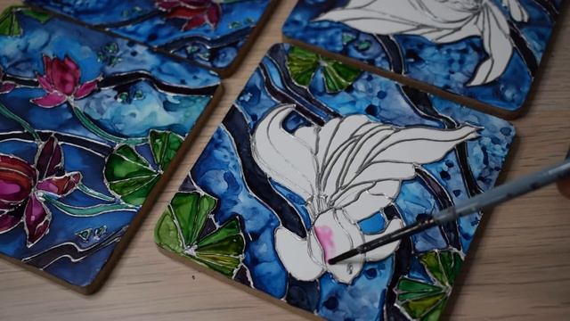 Эксперимент СПИРТОВЫЕ ЧЕРНИЛА+ СМОЛА ЭПОКСИДНАЯ | декоративный набор подстаканников | Katty Bo Art смотреть онлайн