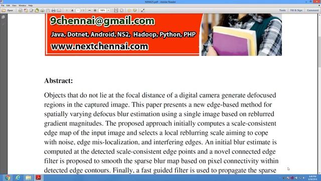 Edge Based Defocus Blur Estimation With Adaptive Scale Selection смотреть онлайн