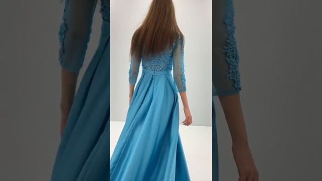 Голубое вечернее платье 102621-305597 смотреть онлайн