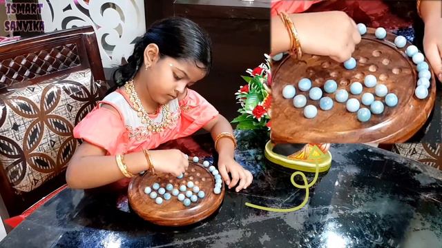 Smart Baby Solved goli Game Puzzle : One Handed| marbles | peg solitaire