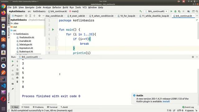 difference between break and continue in kotlin | part #13 смотреть онлайн