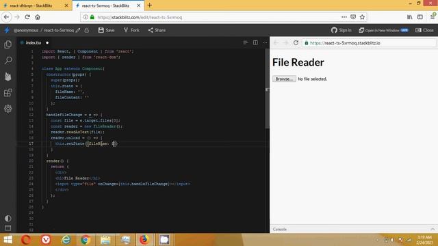 Read file content from file input - React JS смотреть онлайн