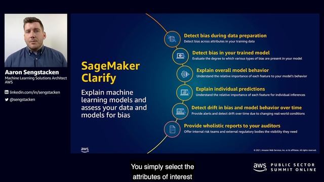 AWS Public Sector Summit Online 2021: Build trustworthy ML detection and monitor bias in ML models смотреть онлайн