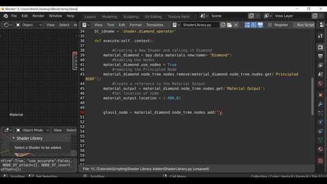 Blender Python Tutorial : How to create an Addon (The Shader Library) [bpy] смотреть онлайн