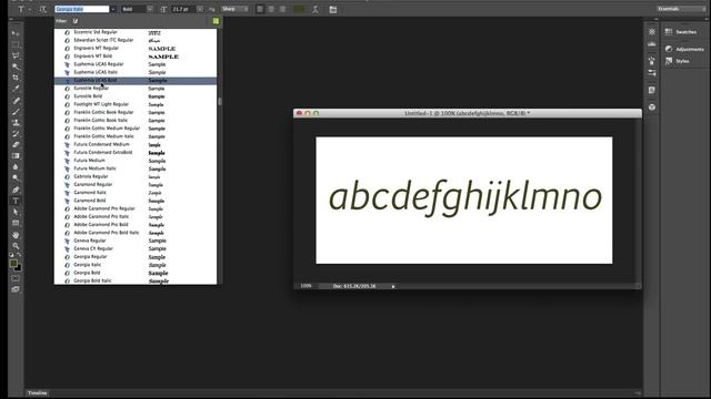 Photoshop CC : How to Hover over font name to see preview tutorial смотреть онлайн