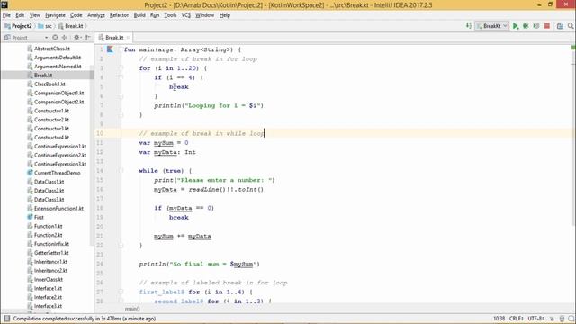 Kotlin - Break Statement смотреть онлайн