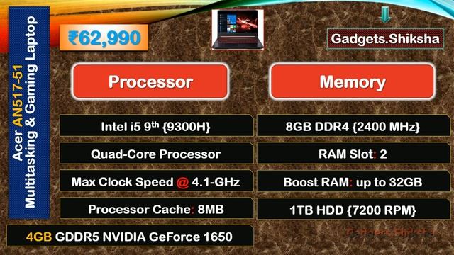 17.3-Inch Multitasking Gaming Laptop under 65000 Rupees {हिंदी में} | #Acer AN517-51 смотреть онлайн