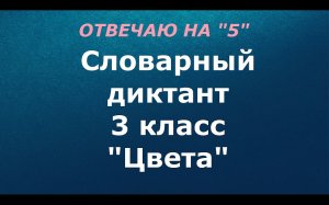 Словарный диктант 3 класс «Цвета»