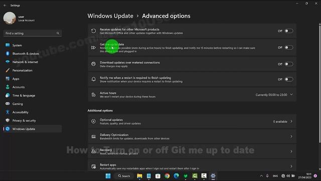 Windows 11 Home : How to Turn on or off Git me up to date смотреть онлайн