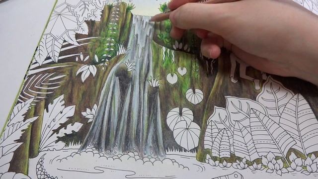 HOW I COLOR Waterfall | Magical Jungle Coloring Book | Prismacolor смотреть онлайн