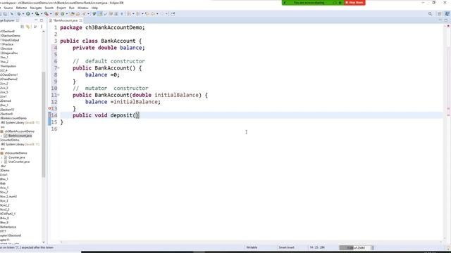 Java programming, create a simple bank Account class, chapter 3 section 3 demonstration смотреть онлайн