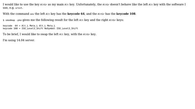 How to swap the keys Alt with AltGr? смотреть онлайн