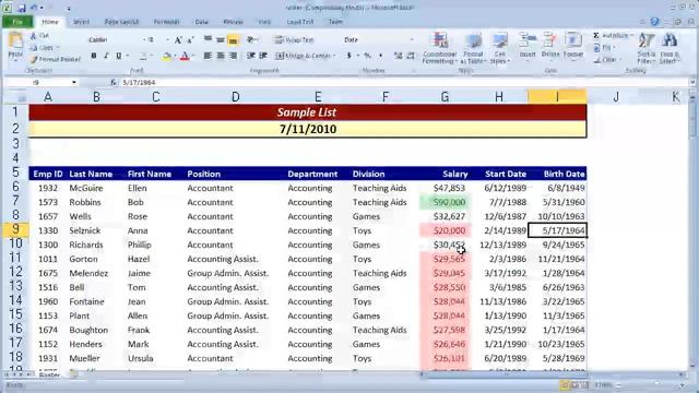 Using Conditional Formatting with Sorts and Filters in Excel 2010 смотреть онлайн