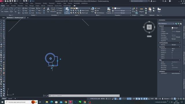 Autocad Dynamic Block - Washbasin 2 - Disabled people (Plan) смотреть онлайн