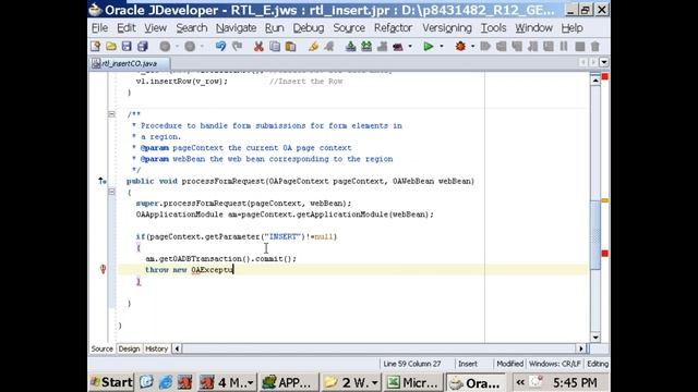 OAF Insert coding with oracle apps смотреть онлайн
