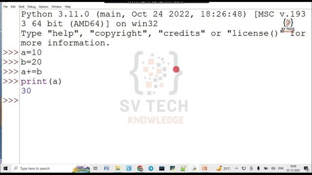 assignment operators in python | PYTHON OPERATORS | #python |#mahesh |#SVTECHKNOWLEDGE |#programing смотреть онлайн