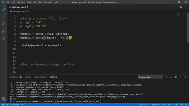 Julia Tutorial Part 11 | Data Type Casting смотреть онлайн