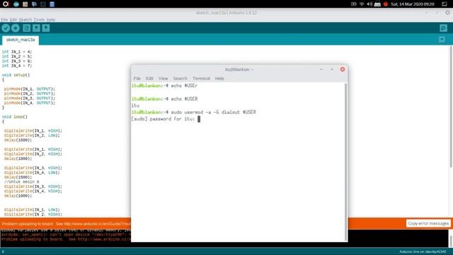 Arduino Error - avrdude, can't open device ttyACM0, permission denied смотреть онлайн
