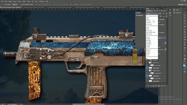 ROS Texturing Rules Of Survival Gun MP7 In Adobe Photoshop