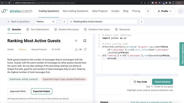 AIRBNB Interview Question Explained - Python Data Science | "Ranking Most Active Guests" | EDS смотреть онлайн