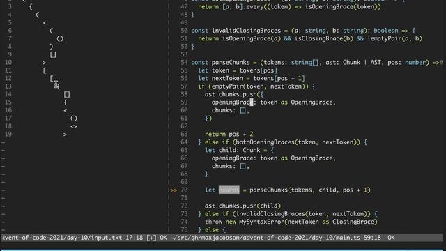 Advent Of Code 2021 - Day 10 - TypeScript